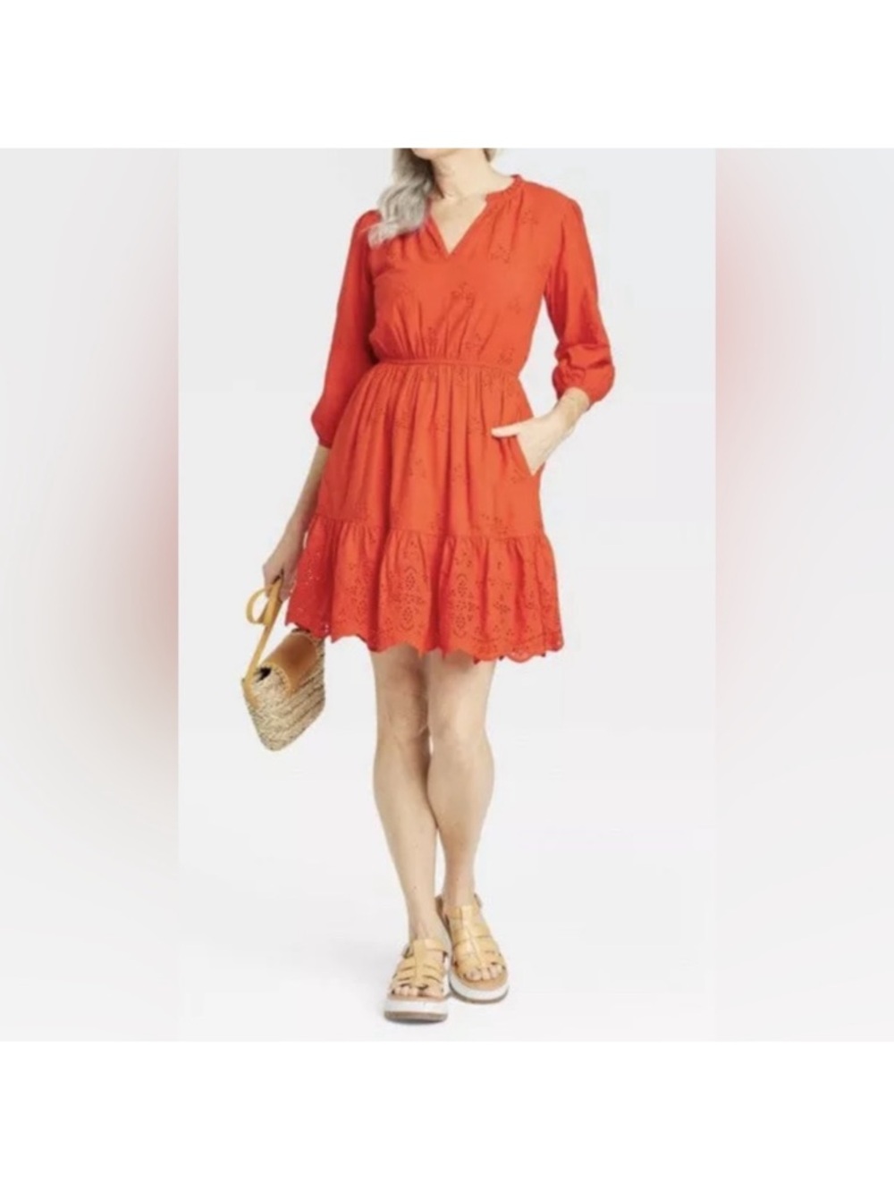 Knox Rose Eyelet A Line Mini Dress